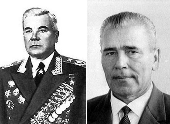 Marshal Mitrofan Nedelin and Mikhail Yangel