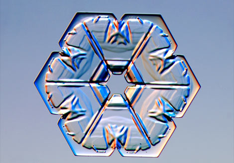 Photo: A plate snowflake crystal